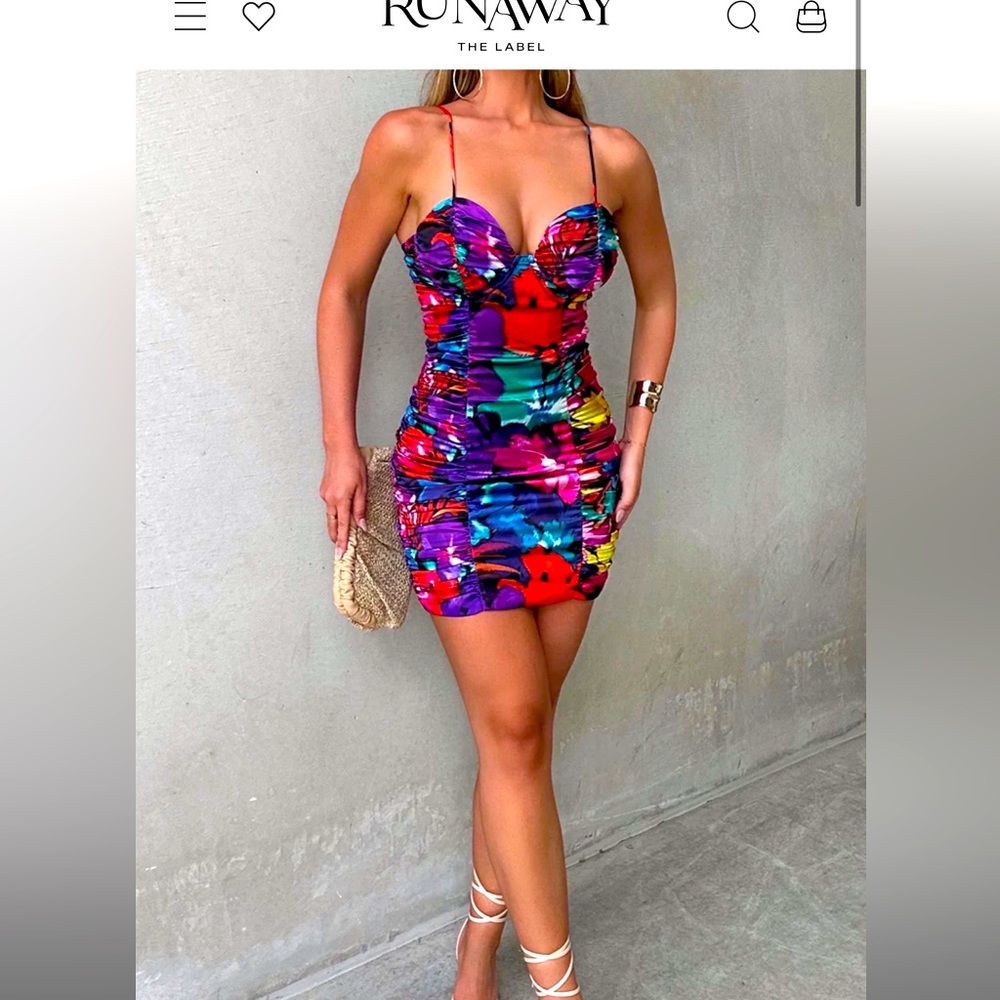 Runaway the label black floral corset dress. NWT sold out online in all sizes